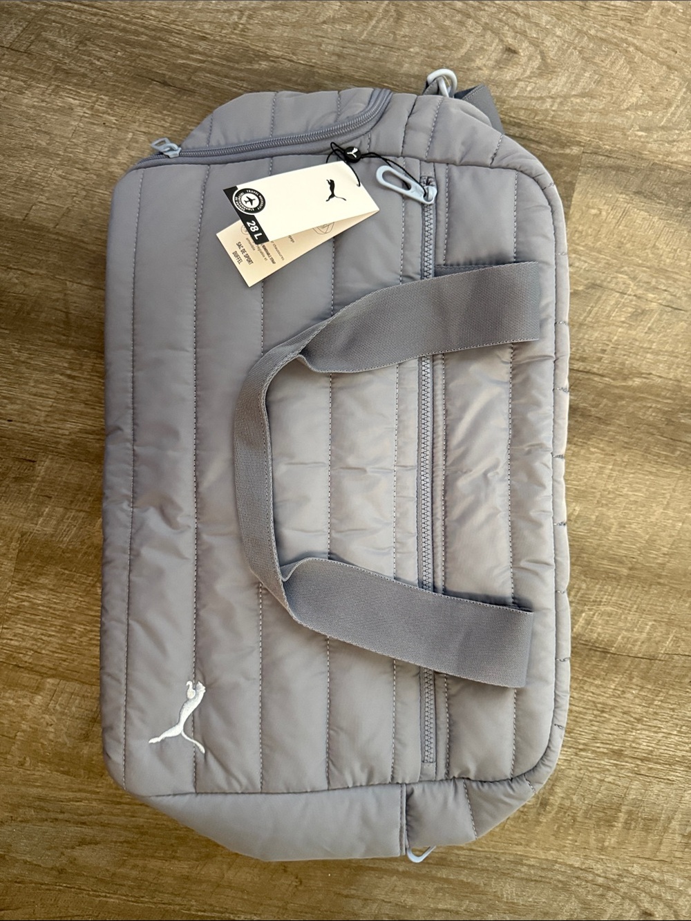 Puma Quilted Light Gray/Purple Duffel Bag